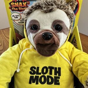 Official‎ SNAX The Sloth Hoodie Wearing Talking Plush Battery Operated